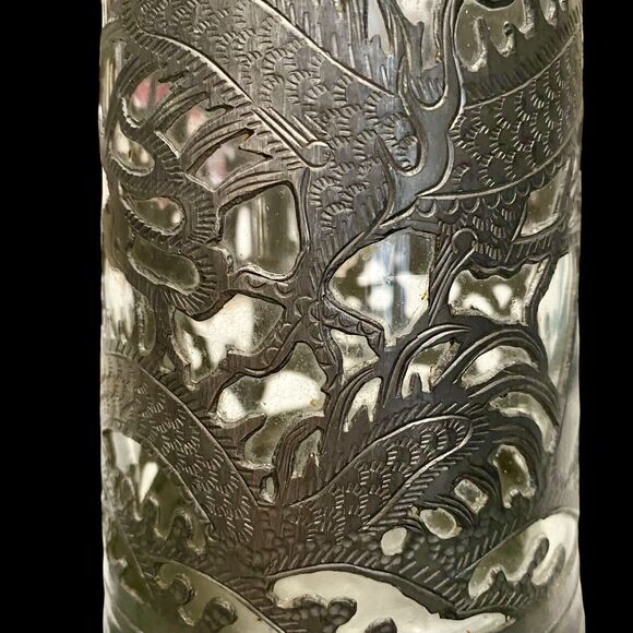 Asian Dragon Pewter Tankard Ngan Winghing 16 Oz Decorated Glass Lined Korea Vtg - Picture 6 of 14